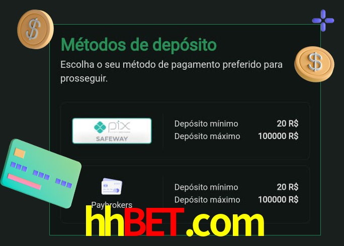 O cassino hhbet.com oferece uma grande variedade de métodos de pagamento